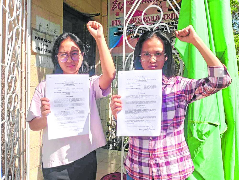 Environmental activists Jhed Tamano (left) and Jonila Castro