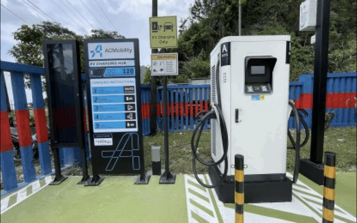 EV CHARGER. A fast-charging station for electronic vehicles is inaugurated in Pagudpud, Ilocos Norte on Thursday (June 5, 2025). The facility, the first of its kind in the province, can charge two vehicles at the same time for 45 minutes. (Photo by Leilanie Adriano)